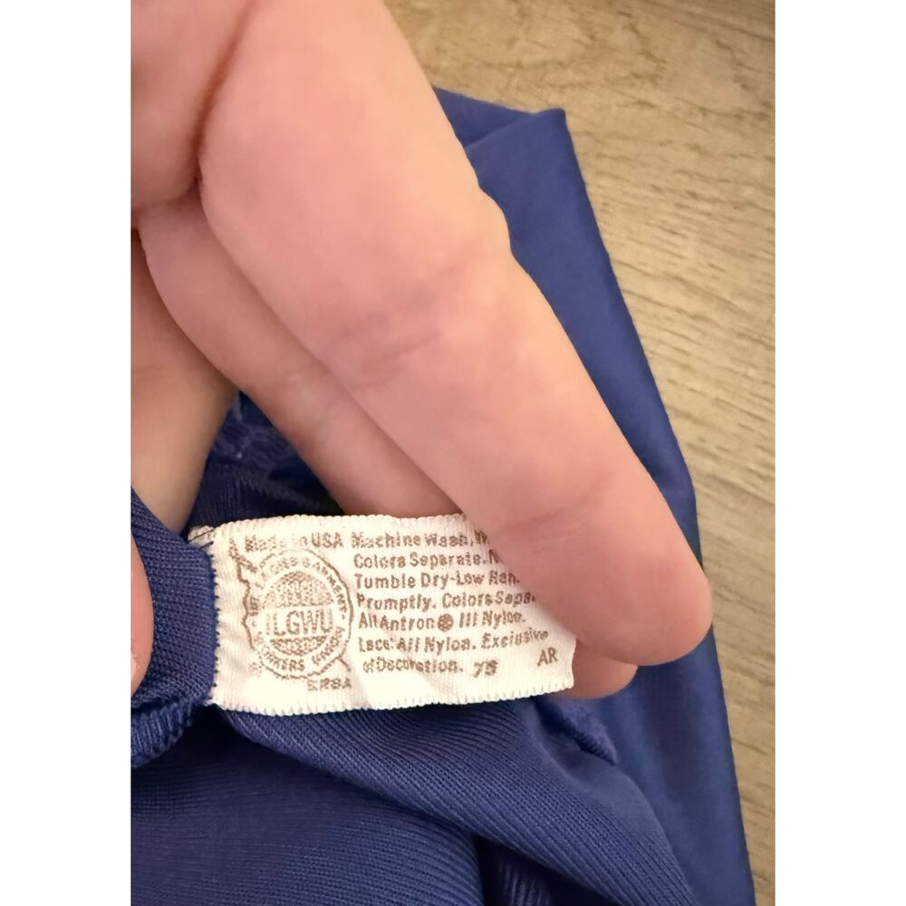 Vintage WARD Blue Lace Slip Dress | Size 32 | Sheer Nylon Nightgown - Picture 5 of 7